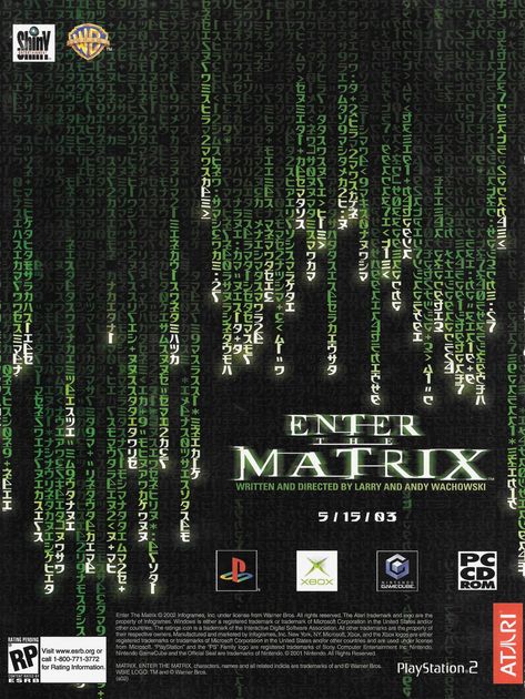 Old Ps2 Ads, Matrix Design Graphic, Matrix Graphic Design, Ps2 Ads, Y2k Video Games, Matrix Poster, Matrix Aesthetic, Matrix Art, Enter The Matrix