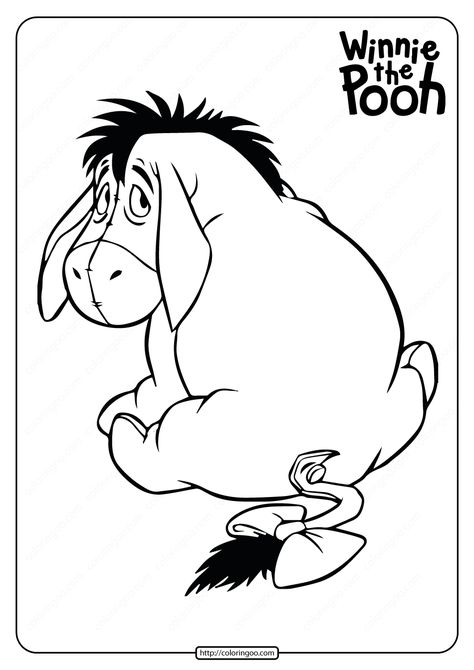 Eeyore is a pessimistic and gloomy old stuffed donkey belonging to Christopher Robin that first appeared in Disney’s 1966 theatrical short Winnie the Pooh and the Honey Tree. #disney #winniethepooh ##winnie #pooh #bear #tigger #eeyore #coloring #drawing #painting #coloringpage #coloringbook Pooh Bear Coloring Pages, Eore Winnie The Pooh Eeyore Drawing, Eeyore Outline Tattoo, Eeyore Drawing Easy, Eeyore Outline, Winnie The Pooh Characters Drawings, Eeyore Tattoo Simple, Winnie The Pooh Outline, Tigger Drawings