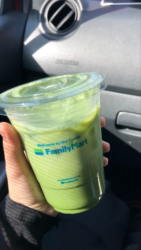 Family Mart Aesthetic, Family Mart Food, Greencore Aesthetic, Family Mart, Iced Matcha Latte, Happy Birthday Template, Food Mood, Iced Matcha, Cozy Coffee