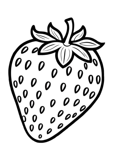 Dibujo de una fresa para colorear Strawberry Pictures, Strawberry Drawing, Strawberry Png, Fruit Clipart, Strawberry Color, Fruit Coloring Pages, Coloring Pages Inspirational, Black And White Cartoon, Strawberry Fruit