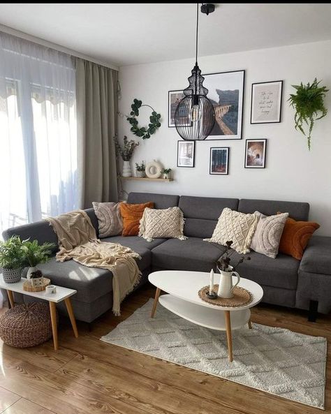 Grey Sofa Cushion Ideas, Dark Grey Couch Living Room, Oversized Sofa, Grey Sofa Living Room, Grey Couch, Grey Couch Living Room, Simple Living Room Decor, Cozy Seating, Living Room Color Schemes