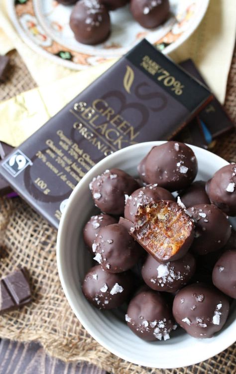 SALTED TAHINI DATE CARAMEL TRUFFLES Recipes Dates, Tahini Date, Dates Recipes, Healthy Bakes, Caramel Truffles, Date Caramel, Vegan Truffles, Lenten Recipes, Caramel Truffle