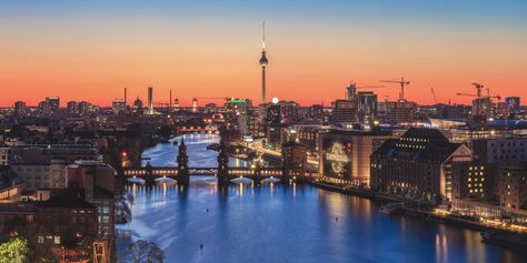 Berlin Skyline, Linkedin Banner, Beautiful Evening, Berlin Germany, Blue Hour, Landscape Wallpaper, Golden Hour, Seattle Skyline, Paris Skyline