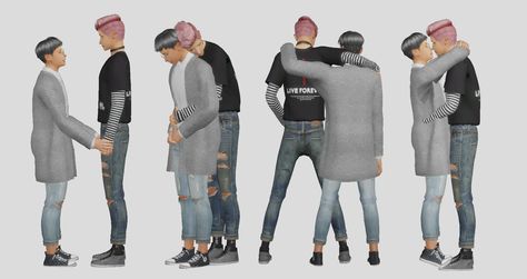 Gay Couple Pose Pack | SimsWorkshop Sims 4 Couple, Queer Clothes, Sims 4 Couple Poses, Sims Gameplay, Best Photo Poses For Couples, 4 Poses, Sims Poses, Sims 4 Cc Kids Clothing, Couples Kiss