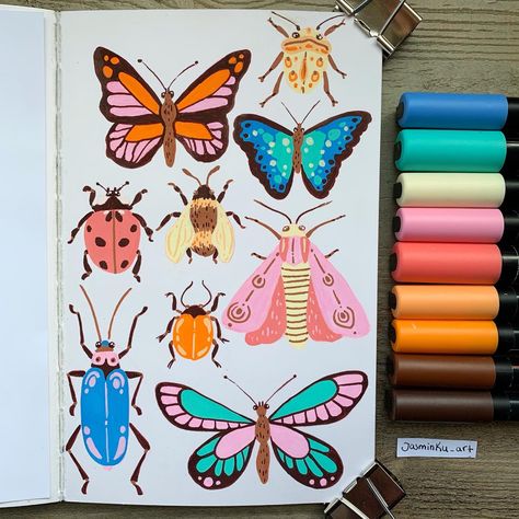 Posca Pens Illustrations, Posca Illustration Doodle Art, Posca Marker Illustration, Posca Pens Doodles, Posca Pen Painting, Posca Butterfly, Posca Pens Art Ideas Aesthetic, Posca Pen Flowers, Paint Pen Doodles