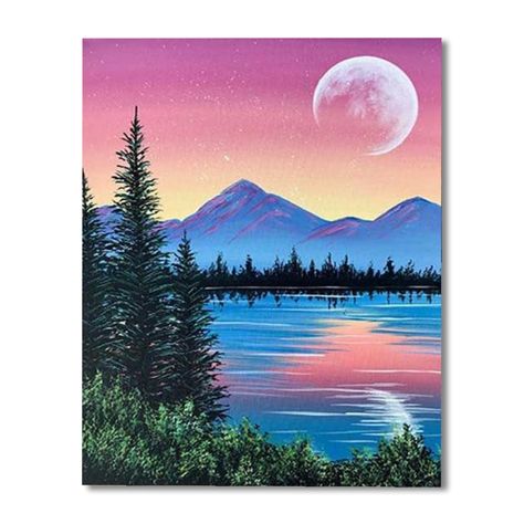 Embrace the art of painting with our Vistas of Tranquility DIY Paint by Numbers Kits for adults. This curated collection captures the serene beauty of natural landscapes, from the golden hues of beach sunsets to the quiet reflection of mountain lakes, offering a peaceful painting experience for novices and seasoned artists alike. Features: Size: Each canvas within the pack measures 11.8 x 15.8 inches, a comfortable size for detailed artwork. Material: Canvases are composed of premium linen, whic Day Scenery Painting, Camp Painting Ideas, Mountain Landscape Acrylic Painting, River Painting Acrylic, Family Painting Ideas Canvases, Peace Artwork, Acrylic Mountain Painting, Mountain Lake Painting, Acrylic Painting Mountains