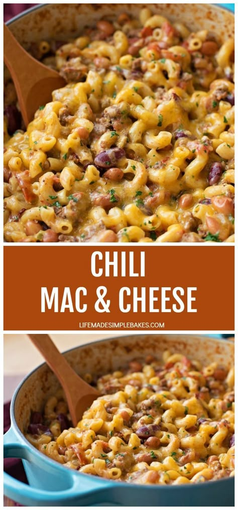 Max And Cheese Chili, Chilli Mac, Life Made Simple, Chili Mac And Cheese, Chili Mac, Family Favorite Recipes, Mac N Cheese Recipe, Favorite Comfort Food, Goulash