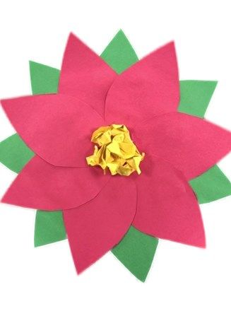 Paper Poinsettia Craft | All Kids Network Poinsettia Flower Craft Kids, Christmas Flower Crafts For Kids, How To Make A Poinsettia Flower, Preschool Poinsettia Craft, Pointsetta Crafts For Kids, Easy Poinsettia Craft For Kids, Poinsettia Craft Preschool, Poinsettia Art Projects For Kids, Pointsetta Craft