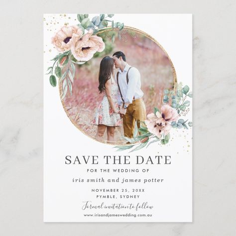 Eucalyptus Photo, Save The Date Wedding Invitations, Safe The Date, Rustic Wedding Save The Dates, Rose Gold Wedding Invitations, Rustic Save The Dates, Floral Greenery, Dusty Rose Wedding, Rose Wedding Invitations