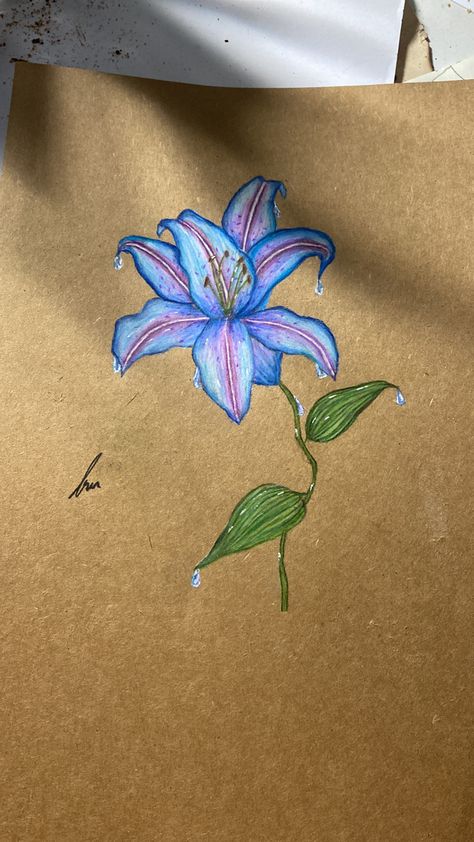 Lily Drawing, Lilies Drawing, Visual Journaling, Purple Lily, Pencil Sketching, Blue Lily, Flower Sketches, Organic Forms, Lilac Flowers