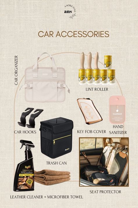 Car Accessories Must Haves #CoolCarGadgets Cute Car Inside Decor, Car Interior Essentials, Car Organisation, Interior Car Cleaning, Car Organization Ideas, Car Must Haves, Organization And Cleaning, Driving Basics, Car Interior Organization