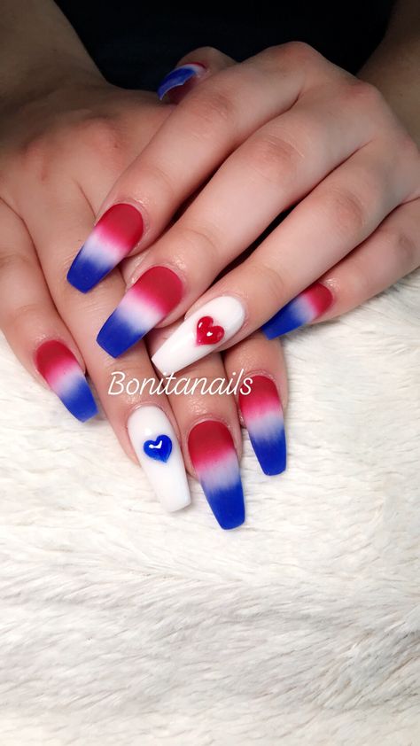 Ombre Fourth Of July Nails, 4th Of July Dipped Nails, 4th Of July Dip Nail Ideas, Red White Blue Ombre Nails, 4th Of July Ombre Nails, Ombre 4th Of July Nails, 4th Of July Nails Acrylic Coffin, Red White And Blue Ombre Nails, Fourth Of July Nails Dip