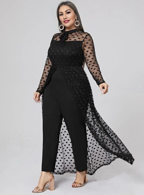 Elegant Plus Size Outfits, Jumpsuit With Skirt, Semi Formal Outfits For Women, Cocktail Attire For Women, Black Tie Attire, Plus Size Chic, Semi Formal Outfits, Gala Outfit, 파티 드레스