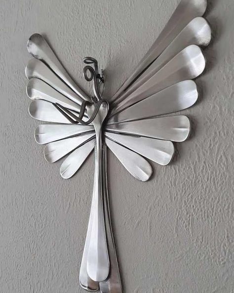 Utensil Sculpture, Spoon Sculpture, Flatware Art, Recycled Silverware, Fork Art, Metal Art Jewelry, Cutlery Art, Silverware Crafts, Fork Jewelry