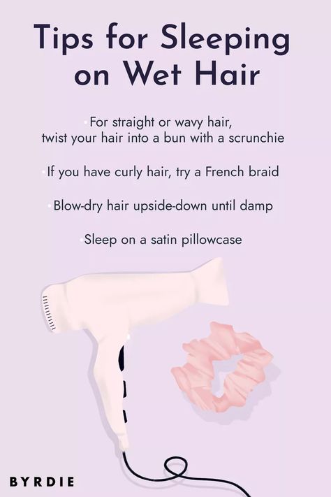 Hair Care Routine Daily, Sleeping With Wet Hair, Rainy Day Hairstyles, Sleep Hairstyles, Haircut Tip, How To Sleep, Hair Growing Tips, Blow Dry Hair, Hair Techniques