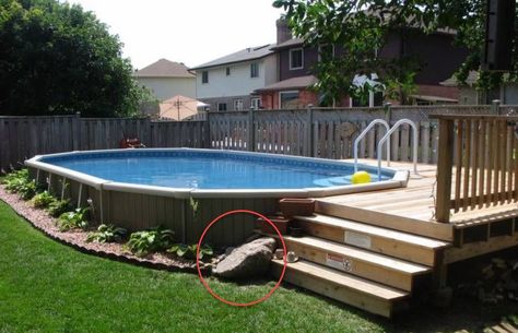 Aboveground Pool Deck Ideas, Semi Inground Pool Deck, Pool Plans, Inground Pool Landscaping, Pool Deck Plans, Pool Deck Ideas, Dream Backyard Pool, Outdoor Pool Area, Pools Backyard Inground