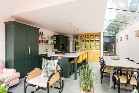 Peckham Rye Kitchen & Utility — Herringbone Kitchens Herringbone Kitchen, Devol Kitchens, Open Plan Kitchen Dining, Open Plan Kitchen Living Room, Shaker Style Kitchens, Kusadasi, Kitchen Dining Living, Kitchen Utilities, Kitchen Extension