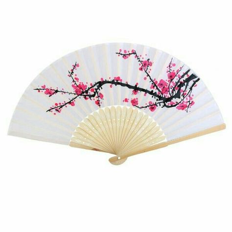 Folding Hand Fan, Wedding Fans, Folding Fan, Hand Held Fan, Plum Blossom, Japanese Design, Japanese Style, Hand Fan, Vintage Accessories