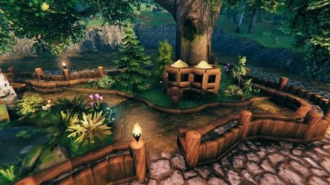 Valheim Decoration, Valheim Garden, Valheim Village, Valhiem Ideas, Valheim Building Ideas, Valheim House Ideas, Garden Townhouse, Valheim Builds, Ark Survival Evolved Bases