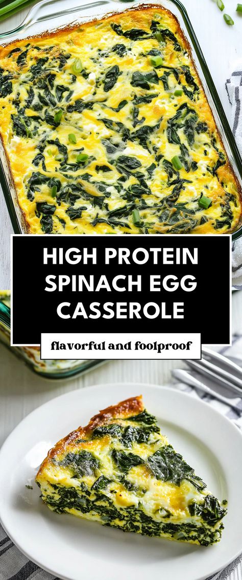 Image for High Protein Spinach Egg Casserole Egg Breakfast Meal Prep For The Week, Brunch Casserole Recipes Healthy, High Protein Egg Bake Casserole, Egg Casserole Meal Prep, Breakfast Bake Meal Prep, Healthy Breakfast Egg Bake, High Protein Hashbrown Casserole, Brunch Protein Ideas, Mediterranean Breakfast Meal Prep