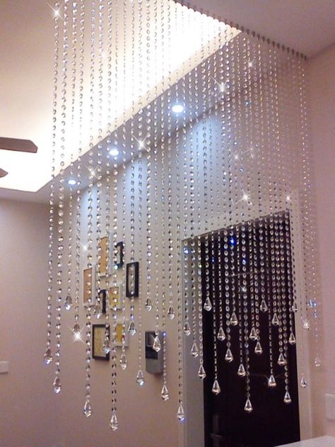 Room Beads, Beads Curtain, Bead Curtain, Door Beads, Crystal Curtains, Home Wedding Decorations, Curtain Ideas, Room Partition, Beaded Curtains