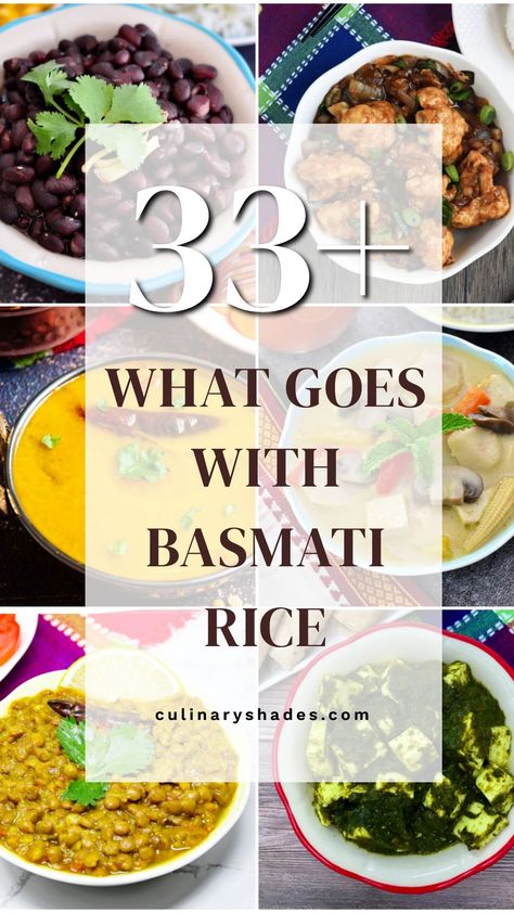 What To Eat With Basmati Rice - Culinary Shades Vegetarian Indian Recipes, Rice For Dinner, Basmati Rice Recipes, Indian Rice, Vegetarian Sides, Vegetarian Indian, Vegetarian Side Dishes, Insta Pot, Indian Food Recipes Vegetarian