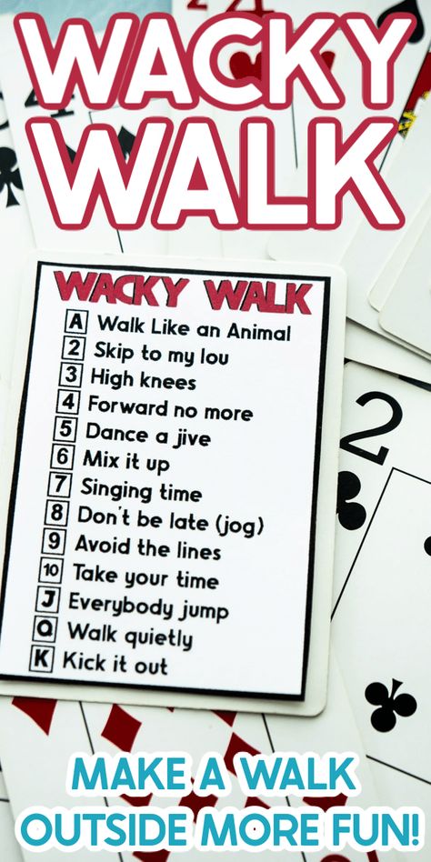 This wacky walk is a fun workout idea with kids! Make a normal walk outside even more fun with just a deck of cards! Wacky Week Ideas Activities For Kids, Focus Activities, Dr Seuss Preschool Activities, Home Decor Ideas Paper, Dr Seuss Preschool, Paper Flower Wall Hanging, Dr Seuss Activities, Dr Seuss Crafts, Walk Idea