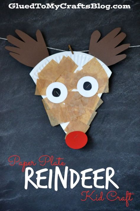 20+ Kids Christmas Crafts Roundup - Sincerely Jean Paper Plate Reindeer, Christmas Reindeer Craft, Rudolph Crafts, Christmas Preschool, Kids Christmas Crafts, Christmas Art Projects, December Crafts, Reindeer Craft, Christmas Crafts For Toddlers