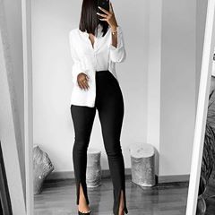 Celana Fashion, Elegante Casual, Classy Chic, Looks Chic, Professional Outfits, Business Attire, Business Casual Outfits, Work Attire, Wearing Black