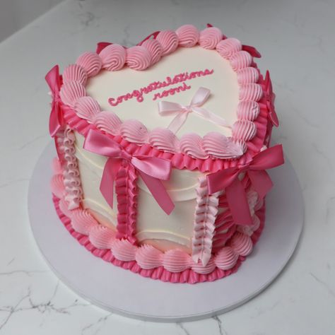 🎀🎀🎀 - Cake Details - Size: Party 8” (two layers) Add-ons: Hot pink bows (not edible) #custom #cakes #seattle #customcakes #seattlecakes #heart #heartcake #bows #bowscake #pink #pinkcake #vintage #vintageseattle Hot Pink Cake, Hot Pink Cakes, Tiered Cakes Birthday, Fantasy Cake, Bow Cakes, Heart Shaped Cakes, Heart Cake, Pink Bows, Pink Vibes