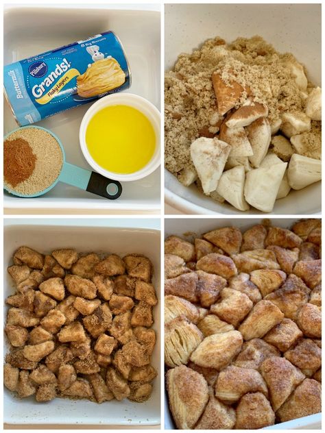 Easy Cinnamon Roll Casserole, Using Canned Biscuits, Grand Biscuit Recipes, Cinnamon Roll Bites, Biscuit Cinnamon Rolls, Donut Hole Recipe, Make Biscuits, Cinnamon Biscuits, Cinnamon Roll Muffins