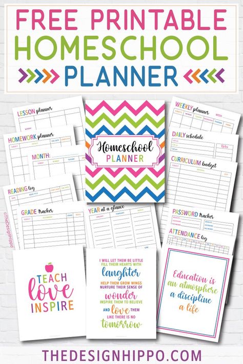 Printable Homeschool Planner, Homework Planner, Grade Tracker, Free Homeschool Printables, Colorful Planner, Daily Planner Pages, Lesson Planner, Homeschool Planner, Homeschool Kindergarten