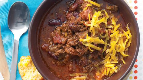 30-Minute Chili Martha Stewart Chili, 30 Minute Chili Recipes, Ribs Meal, 30 Minute Chili, Beef Chili Recipe, Crockpot Chili, Easy Chili, Chili Recipe Easy, Beef Chili