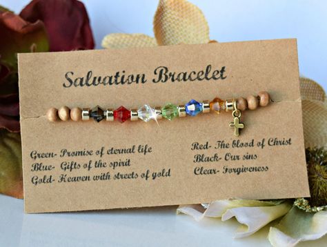 Swarovski Crystal w/Wood Beads Salvation Bracelet/Christian | Etsy Salvation Bracelet, Crystals Bracelets, Gifts Of The Spirit, Blood Of Christ, Prayer Bracelet, Swarovski Crystal Bracelet, Swarovski Beads, Swarovski Crystal Beads, Diffuser Bracelets