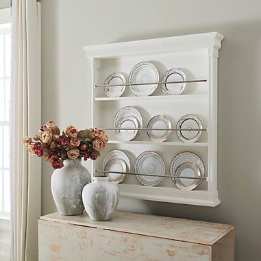 China Shelf Display, Tureholm Castle Plate Rack, Plate Display Shelf, Plate Display Cabinet, Plate Shelf Display, How To Display China, Decorating With Plates On Wall, Dishes On Wall, Plate Rack Wall Display