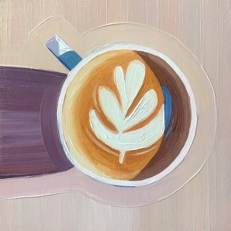 Leah Gardner, Posca Marker, Coffee Painting, Tableau Art, Small Canvas Art, Mini Canvas Art, Art Inspiration Painting, Art Painting Acrylic, Latte Art