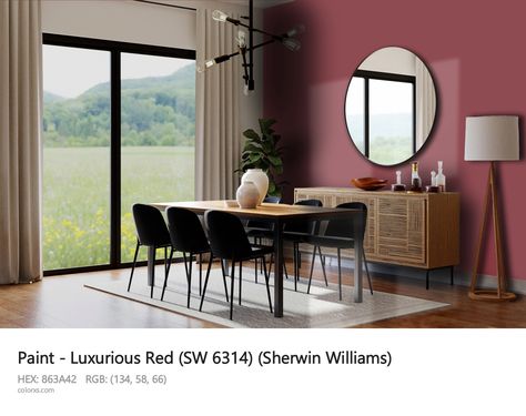 Sherwin Williams Luxurious Red (SW 6314) Paint color codes, similar paints and colors Painted Vanity Bathroom, Paint Color Codes, Rgb Color Codes, Hexadecimal Color, Choosing Paint Colours, Rgb Color Wheel, Monochromatic Color Palette, Painted Vanity, Choosing Paint