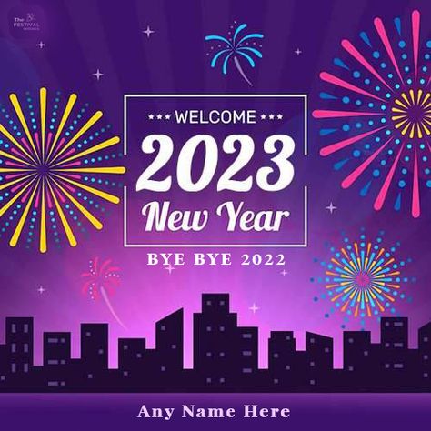 Bye Bye 2022 Welcome 2023 Wishes Images With Name Bye Bye 2022 Welcome 2023, Happy New Year Images 2023, Bye 2022 Welcome 2023, Bye Bye 2022, Bye 2022, New Year Animated Gif, Welcome 2023, 2023 Wishes, Best Wishes Card