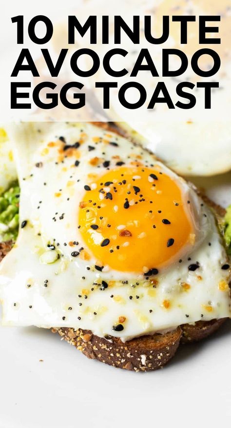 This avocado egg toast is a simple breakfast that takes just 10 minutes. With just 5 ingredients and the eggs cooked perfectly, this breakfast will keep you full for hours! #eggs #eggsforbreakfast #eggrecipes #delicious #breakfast Avocado Egg Toast, Avocado Toast With Egg, Toast With Egg, Toast Egg, Toast Recipe Breakfast, Banana Oat Pancakes, Avocado Toast Egg, Avocado Toast Recipe, Simple Breakfast