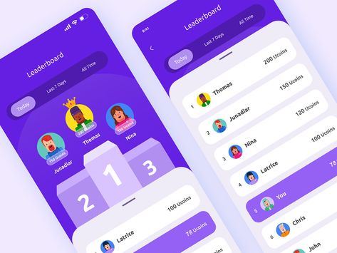 Leaderboard Apps Leaderboard Ui Design, Webpage Design Layout, App Design Layout, Game Style, Webpage Design, App Ui Design, Interaction Design, Design Ui, App Ui