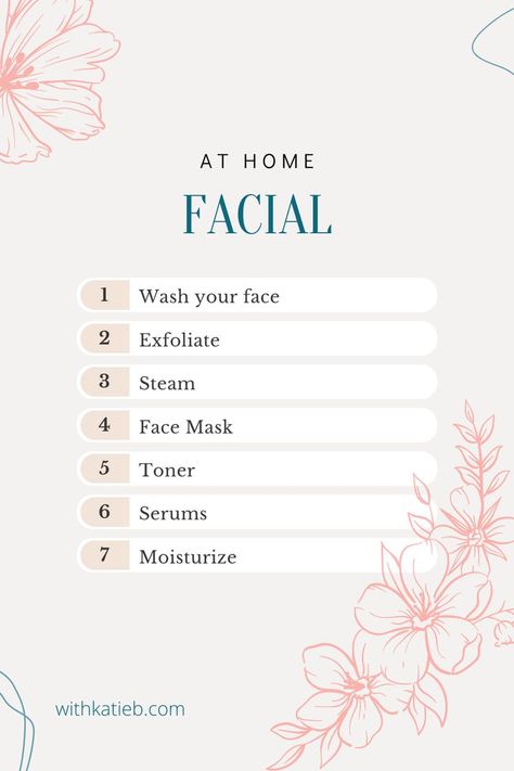 Pamper Routine, At Home Facial, Facial Care Routine, Facial At Home, Home Facial, Facial Routine Skincare, Diy Spa Day, Facial Routines, Skin Care Routine Order