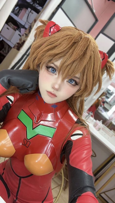 Asuka Cosplay, Evangelion Cosplay, Neon Evangelion, Asuka Langley, Character Collection, Cosplay Characters, Cosplay Makeup, Cosplay Outfits, Cute Gif