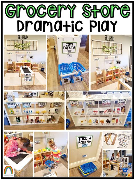 https://www.teacherspayteachers.com/Product/Grocery-Store-Dramatic-Play-8734133 Diy Dramatic Play Grocery Store, Dramatic Play Grocery Store Preschool, Market Dramatic Play Preschool, Grocery Store Dramatic Play Ideas, Supermarket Role Play Area, Grocery Store Play Area, Grocery Store Dramatic Play Preschool, Preschool Grocery Store Dramatic Play, Dramatic Play Store