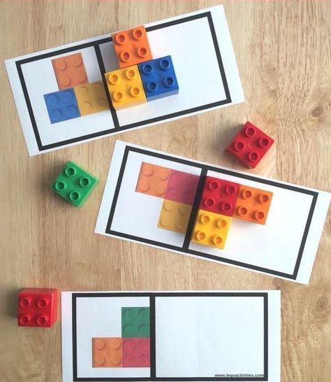 Symmetry Activities, Lego Math, Lego Activities, Busy Boxes, Montessori Math, Lego Blocks, Montessori Materials, Toddler Learning Activities, Preschool Math