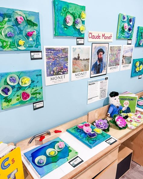 It’s Art Show time! 🎨😍😍😍 This week our little artists hosted their families here at preschool and showed off all their masterpieces. In total during April, we studied 9 famous artists and they created 10 gorgeous pieces of art. 1️⃣Water Lilies inspired by Monet 2️⃣Abstract clay faces inspired by Picasso 3️⃣Colorful Collages inspired by Alma Thomas 4️⃣Sunflowers inspired by Van Gogh 5️⃣Starry Night inspired by Van Gogh 6️⃣Polka Dot letters inspired by Kusama 7️⃣Concentric Circles inspired b... Jamie White, Poetry Tea, Poetry Tea Time, Alma Thomas, Dot Letters, Show Time, Monet Art, Clay Faces, Van Gogh Art