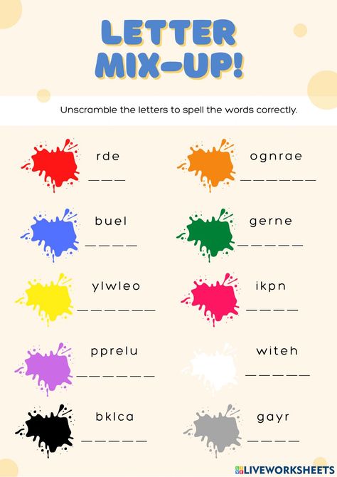 Color Spelling Worksheet, Singular And Plural Nouns, Teaching Esl, Spelling Test, Spelling Worksheets, School Id, Language Worksheets, Singular And Plural, 2nd Grade Worksheets