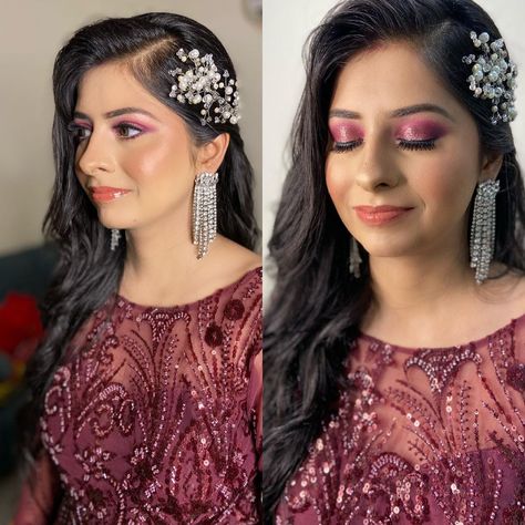 Reception Makeup, Play Makeup, Sangeet Outfit, Reception Look, Mehndi Simple, Wedding Makeup Looks, Makeup On Fleek, Hair And Beauty Salon, Glamour Makeup