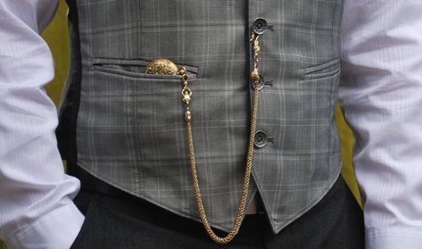 Vest with Pocket Watch Wedding Waistcoats, Apple Watch Fashion, Vintage Pocket Watch, Music Man, Pocket Watch Chain, Gold Chains For Men, Pocket Watches, Watch Chain, Ladies Dress Design