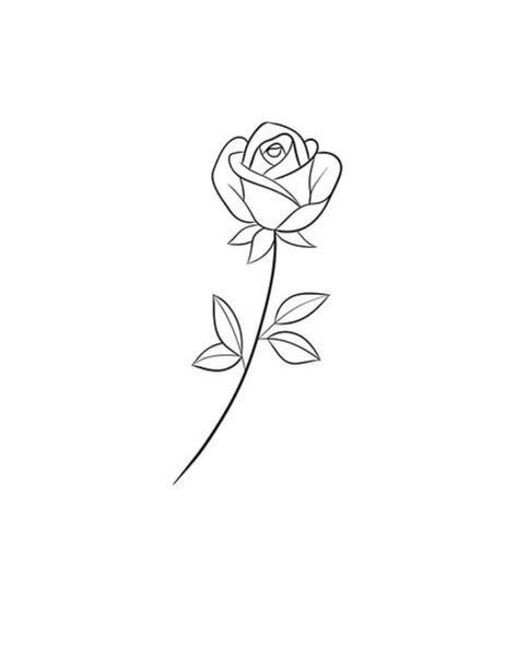 Rose Tattoo No Stem, Minimal Rose Tattoo Design, One Line Rose Tattoo, Rose Tattoo Simple, Simple Rose Tattoo, Small Rose Tattoo, Tattoo Simple, Rose Tattoo Design, Simple Rose