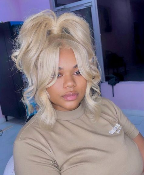 Blonde Bob Quickweave Black Women, Blonde Bangs Black Women, Blonde Bob Black Women, Blonde Updo, Exotic Hairstyles, Blonde Bob Wig, Blonde Bangs, Blonde Moments, Birthday Hairstyles